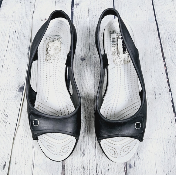 CROCS | Havana slingback peep toe wedge heels - Picture 4 of 10